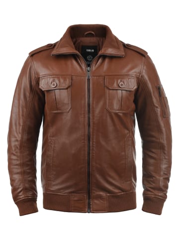 !SOLID Lederjacke in braun