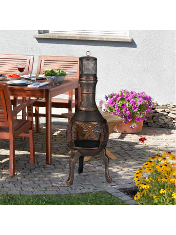 relaxdays Terrassenofen in Bronze - (B)40 x (H)114 x (T)40 cm