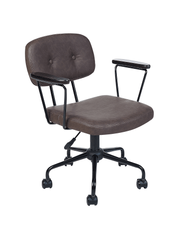 Beliani Bürostuhl ALGERITA in Braun - (W) 62 x (H) 77 x (L) 62 cm