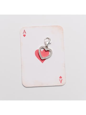 Thomas Sabo Offener Herz Charm in silber, weiß