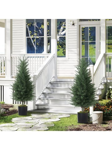 HOMCOM Kunstpflanze-Ø40 x 90H cm-Grün