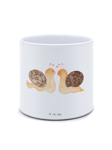 Mr. & Mrs. Panda XL Blumentopf Schnecken Liebe ohne Spruch in Weiß