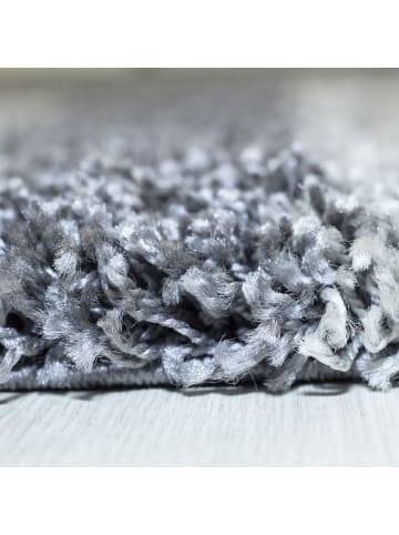 KADIMA DESIGN Teppich Hochflor Shaggy Waschbar Karo WERFEN Strapazierfähig in Grau