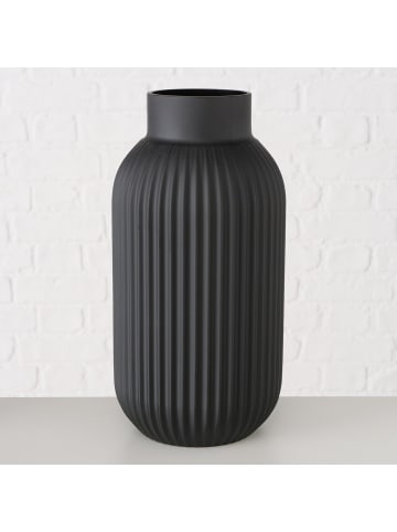 Boltze Vase NORDIKA, aus Glas in Schwarz, Ø 15 x (H) 30 cm