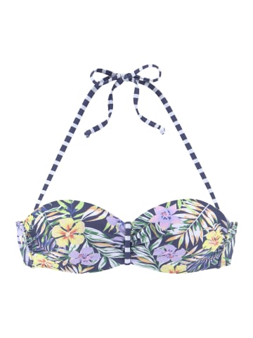 Venice Beach Bandeau-Bikini-Top in marine-zitrone