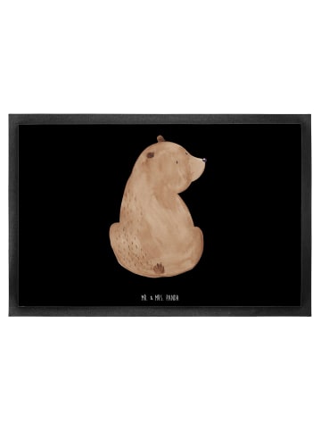 Mr. & Mrs. Panda Gummimatte Bär Schulterblick ohne Spruch in Schwarz