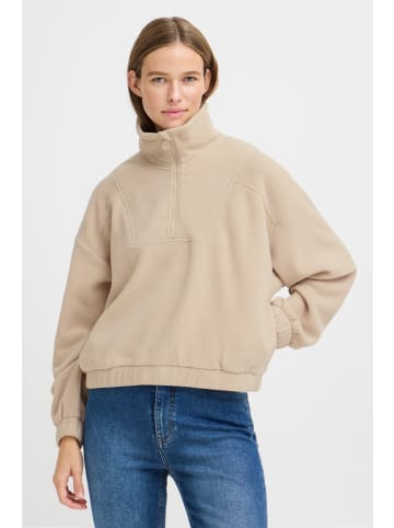 North Bend Fleecejacke NBConza W 233742MMM  Modischer Fleecepullover mit Troyer Kragen in Beige