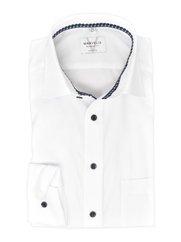 MARVELIS Modern Fit Businesshemd in weiß