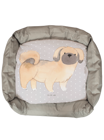 Mr. & Mrs. Panda Hundekissen Pekingese Lebensretter ohne Spruch in Grau Pastell