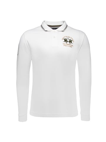 La Martina Langarm-Poloshirt XMP307 in weiss