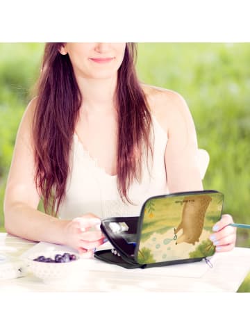 Mr. & Mrs. Panda Federtasche Bär Seifenblasen Design ohne Spruch in Weiß