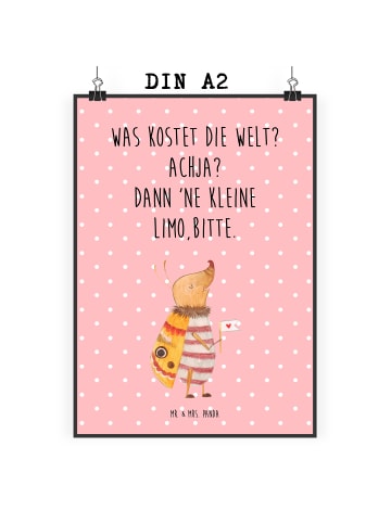 Mr. & Mrs. Panda Bild Nachtfalter Fähnchen mit Spruch in Rot Pastell