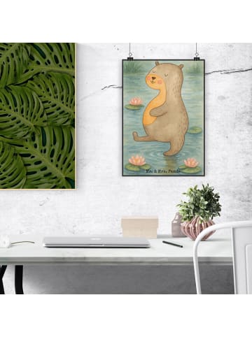 Mr. & Mrs. Panda Poster Otter Bauch Design ohne Spruch in Weiß