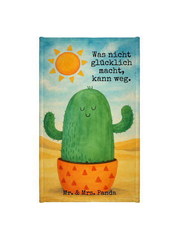 Mr. & Mrs. Panda Gästehandtuch Kaktus Sonne Design mit Spruch in Weiß