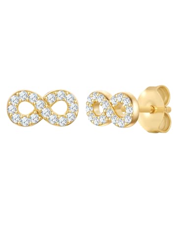 Rafaela Donata Ohrringe Infinity aus Sterling Silber mit Zirkonia in gelbgold