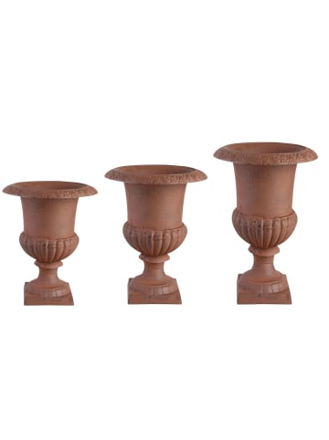 Esschert Design 3-tlg. Set: Pflanzschale in braun