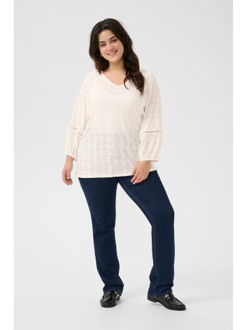 KAFFE curve Langarm-Bluse KCtara in Chalk CC.