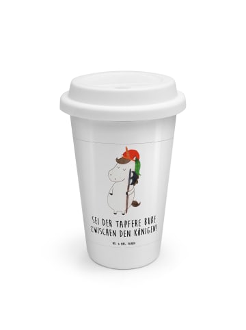 Mr. & Mrs. Panda Becher Kaffee Einhorn  mit Spruch in Weiß