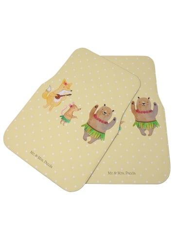 Mr. & Mrs. Panda Fußmatte Fürs Auto Waldtiere Aloha ohne Spruch in Gelb Pastell