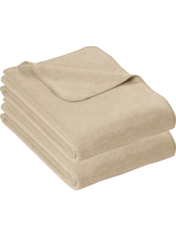 Erwin Müller Baumwolle Wohndecke 2er-Pack in sand
