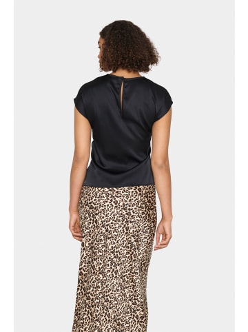 SAINT TROPEZ Kurzarm-Bluse ZoviSZ Gerade Passform in Black