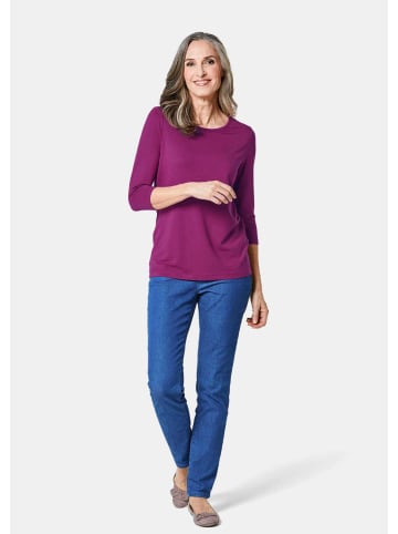 GOLDNER Kurzgröße:  Kombifreundliches Shirt mit ¾ Arm in cyclam