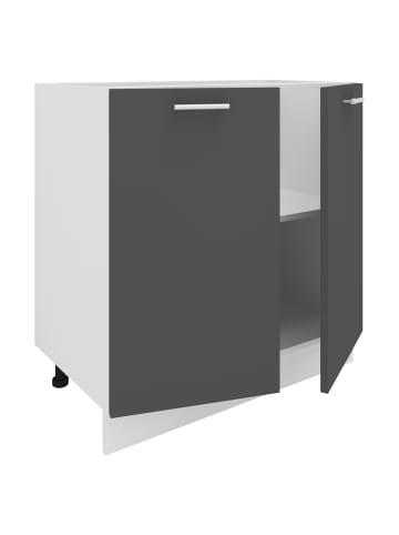 VCM  Küchenschrank B 80 cm Unterschrank Drehtüren Esilo in Weiß / Anthrazit