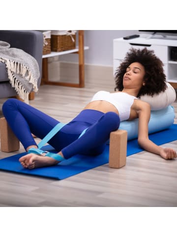 relaxdays 2x Yogagurt in Hellblau - 250 cm