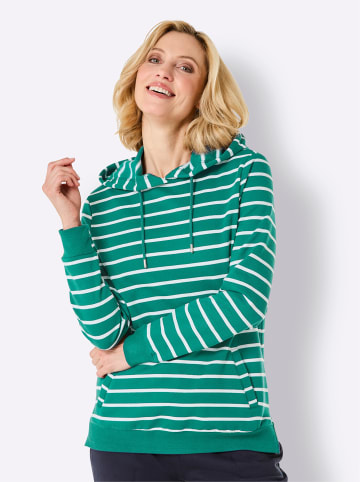 WITT WEIDEN Sweatshirt in smaragd-weiß-gestreift