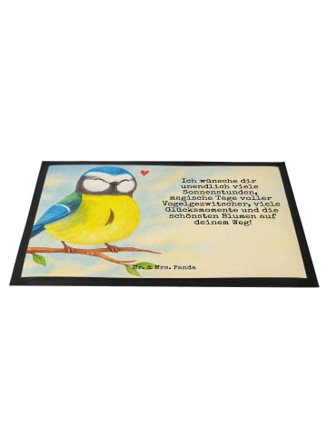 Mr. & Mrs. Panda Schmutzfangmatte Vogel Blaumeise Design mit Spruch in Weiß