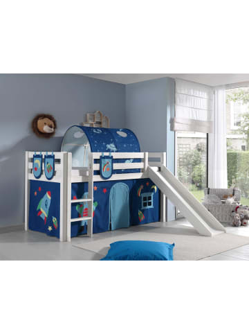 58 aufm Kessel KINDERBETT mit Rutsche Karolina Massivholz Weiß Textilset Astro 4