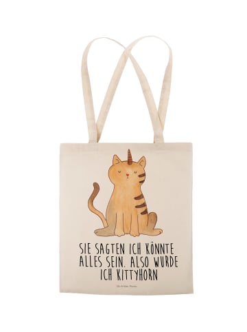 Mr. & Mrs. Panda Laptoptasche Einhorn Katze mit Spruch in Creme