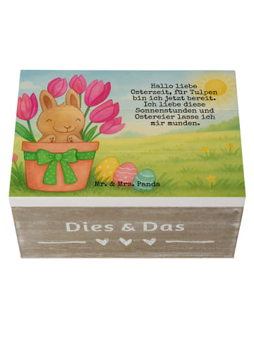 Mr. & Mrs. Panda Box Hase Tulpen Design mit Spruch in Weiß