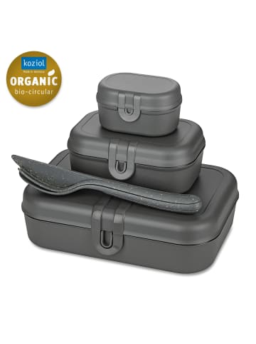 koziol PASCAL READY - Lunchbox-Set + Besteck-Set in nature ash grey