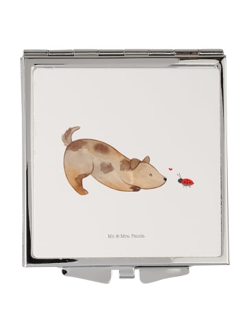 Mr. & Mrs. Panda Kosmetikspiegel Hund Marienkäfer ohne Spruch in Weiß