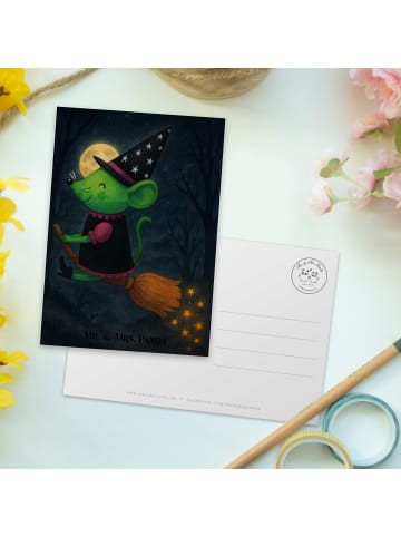 Mr. & Mrs. Panda bildkarte Hexe Fliegt Design ohne Spruch in Weiß