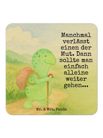 Mr. & Mrs. Panda Bierdeckel Schildkröte Wanderer Design mit Spruch in Weiß