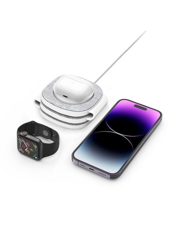 TechProtect QI15W-A32 3in1 MagSafe Ladegerät Grau