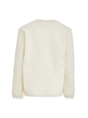 NALLY Damen Strickjacke in Wollweiss Mehrfarbig