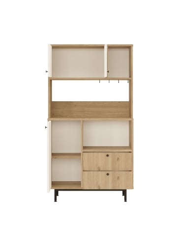 CALICOSY TV-Möbel ODE in Eichenholz / Weiß - (W) 88  x (H) 161,2  x (L) 35,5  cm