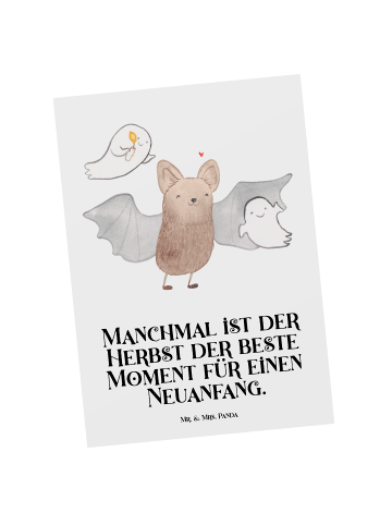 Mr. & Mrs. Panda Grußkarte Fledermaus Gespenster mit Spruch in Weiß