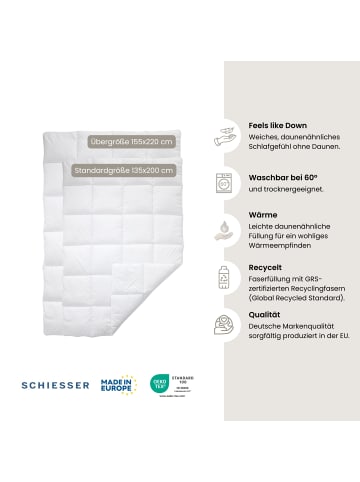 Schiesser Steppbett Feels Like Down, daunenähnliche Faserfüllung in Weiß