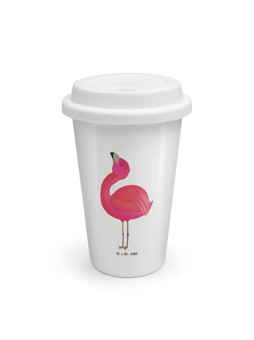Mr. & Mrs. Panda Kaffeebecher Flamingo Stolz ohne Spruch in Weiß