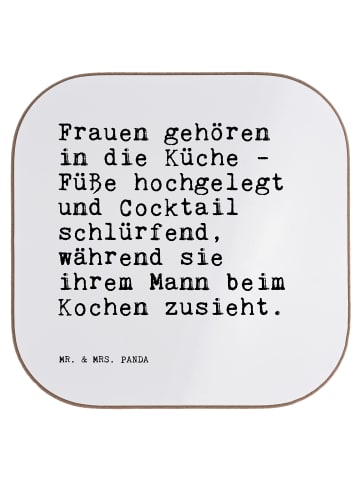 Mr. & Mrs. Panda Holzuntersetzer Frauen gehören in die... mit Sp... in Weiß