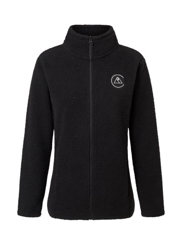 CASH-MERE.CH Retro-Fleece-Jacke aus recyceltem Polyester in Schwarz