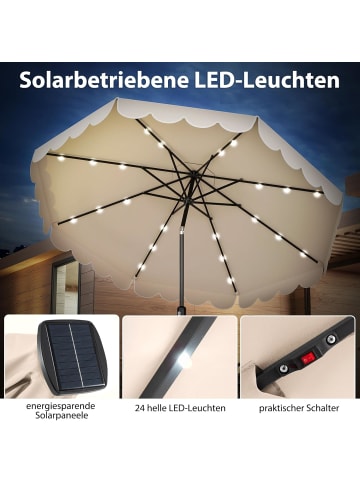 COSTWAY 300 cm Sonnenschirm mit LED in Beige