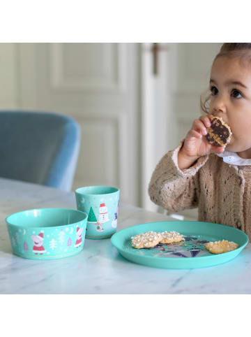koziol CONNECT PEPPA PIG WINTER WONDERLAND - Kleiner Teller + Schale + Becher in organi