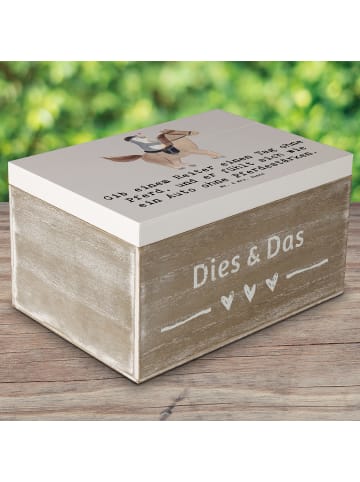 Mr. & Mrs. Panda holzschatulle Reitsport Liebe mit Spruch in Grau Pastell