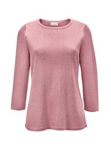 GOLDNER Kurzgröße:  Pullover mit Glanzgarn in altrosé