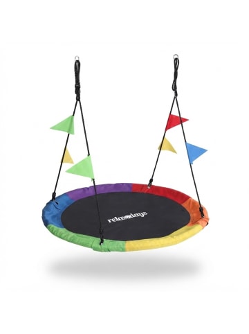 relaxdays Nestschaukel "Wimpel" in Bunt – 120 cm
